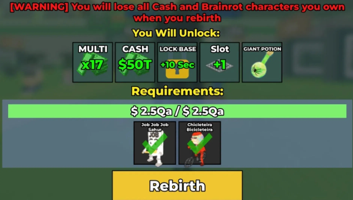 rebirth 17 steal a brainrot